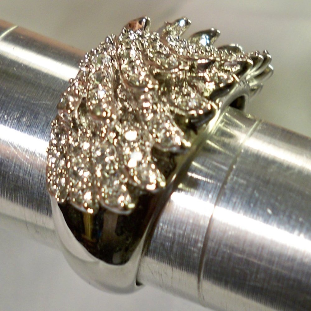 NEW Angle Wing Crystals Silver* Designer Ring